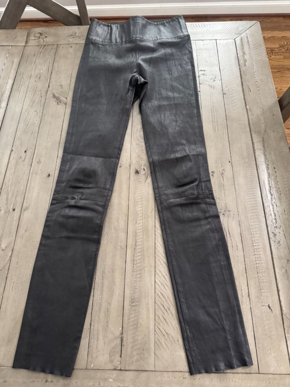 SPRWMN stretch leather ankle leggings pants black size XS
